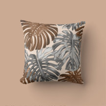Tropical Beach Brown Gray Jungle Blätter Boho