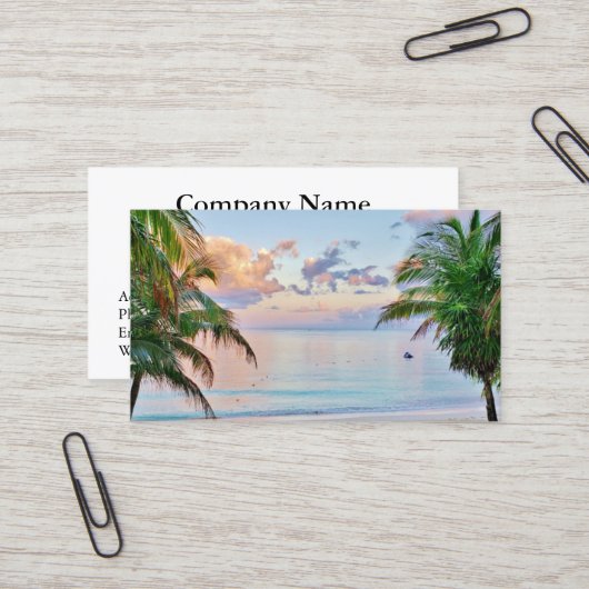 Tropical Beach Business Card Visitenkarte (Vorderseite/Rückseite Beispiel)