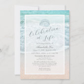 Tropical Beach Celebration of Life Funeral Einladung (Vorderseite)