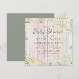 Tropical Beach Chic Modern Seashell Baby Dusche Einladung