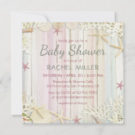 Tropical Beach Chic Modern Seashell Baby Dusche Einladung