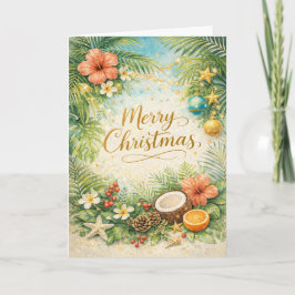 Tropical Beach Christmas  Feiertagskarte