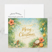 Tropical Beach Christmas  Feiertagspostkarte (Vorne/Hinten)