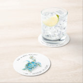 Tropical Beach Christmas Sea Turtle Runder Pappuntersetzer (Vor Ort)