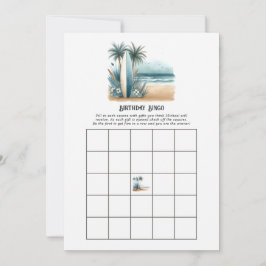 Tropical Beach Club Birthday Bingo Game Einladung