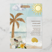 Tropical Beach Coast Foto Foil Einladung (Vorderseite)