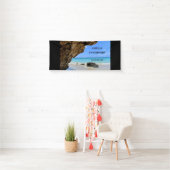 Tropical Beach Coast mit Big Rock Business Banner (Insitu)