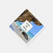 Tropical Beach Coast mit Big Rock Geburtstag Serviette (Ecke)