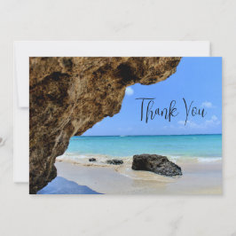 Tropical Beach Coast mit Big Rock Vielen Dank Dankeskarte