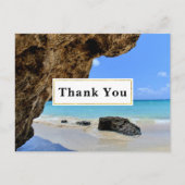 Tropical Beach Coast mit Big Rock Vielen Dank Postkarte (Vorderseite)