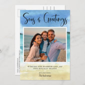 Tropical Beach Coastal Foto Weihnachtskarte Feiertagskarte (Vorne/Hinten)