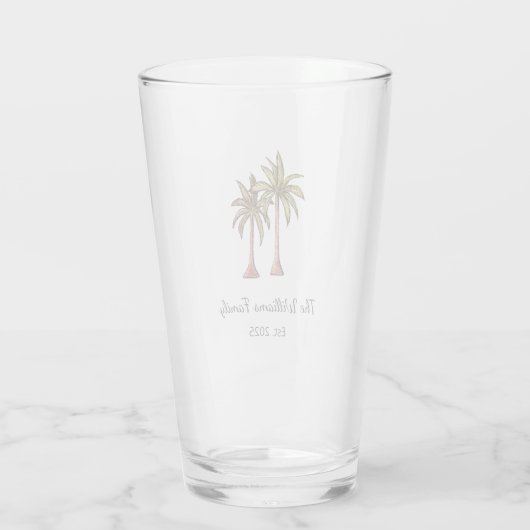 Tropical Beach Coastal Palm Tree Sommer Glas (Rückseite)