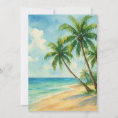 Tropical Beach Coastal Palm Tree Wedding Einladung (Rückseite)