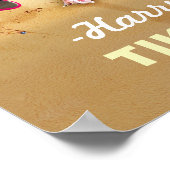 Tropical Beach Cocktail Bar Funny Rooster Chicken Poster (Ecke)