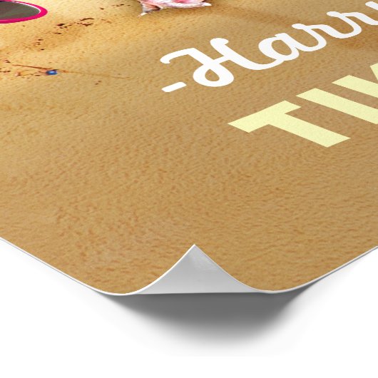 Tropical Beach Cocktail Bar Funny Rooster Chicken Poster (Ecke)