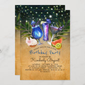 Tropical Beach Cocktail Geburtstagsparty Einladung (Vorne/Hinten)