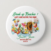 Tropical Beach Cocktails Obst Junggeselinnen-Absch Button (Vorderseite)