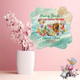 Tropical Beach Cocktails Obst Junggeselinnen-Absch Geschenkanhänger