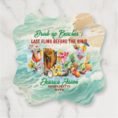 Tropical Beach Cocktails Obst Junggeselinnen-Absch Geschenkanhänger (Rückseite)