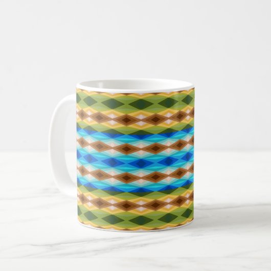 Tropical Beach Colored Kaleidoskop Abstrakt Art Kaffeetasse (Vorderseite Links)