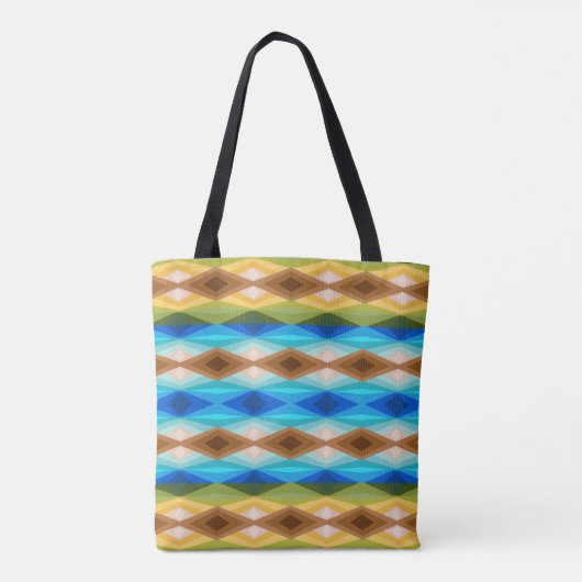 Tropical Beach Colored Kaleidoskop Abstrakt Art Tasche (Rückseite)