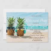 Tropical Beach Coole Ananas Pensionskino Party Einladung (Vorderseite)
