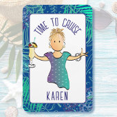 Tropical Beach Cruise Dose Funny Cartoon für sie Magnet