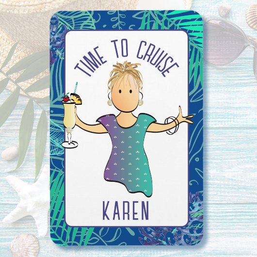 Tropical Beach Cruise Dose Funny Cartoon für sie Magnet
