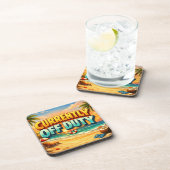 Tropical Beach Currently Off Duty Scene Getränkeuntersetzer (Rechte Seite)