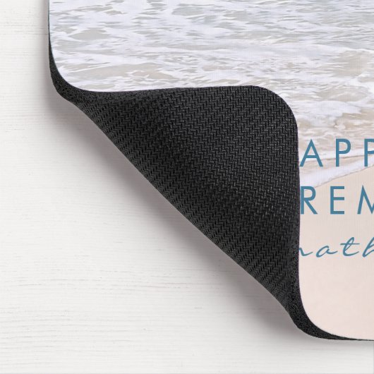 Tropical Beach Custom Text "Happy Retirement" Mousepad (Ecke)