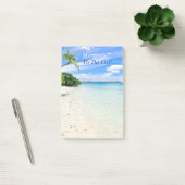 Tropical Beach Customize Name Message, Reguled Lin Post-it Klebezettel (Büro)