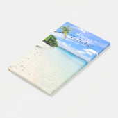 Tropical Beach Customize Name Message, Reguled Lin Post-it Klebezettel (angewinkelt)