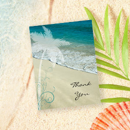 Tropical Beach - Danke Hinweis Postkarte
