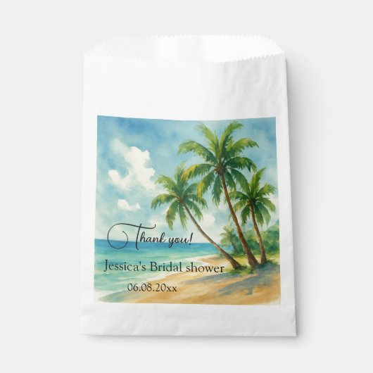 Tropical Beach Destination Brautparty Geschenktütchen (Vorderseite)
