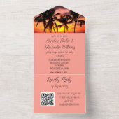 Tropical Beach Destination Eleganter UAWG QR Code All In One Einladung (Innen Boden)