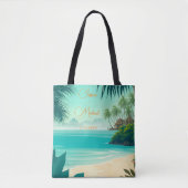 Tropical Beach Destination Newlyweds Wedding Gift Tasche (Vorderseite)
