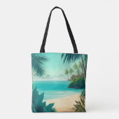 Tropical Beach Destination Newlyweds Wedding Gift Tasche (Rückseite)