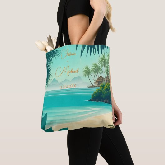 Tropical Beach Destination Newlyweds Wedding Gift Tasche (Von Nahem)