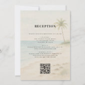 Tropical Beach Destination QR Code Wedding Einladung (Rückseite)