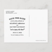 Tropical Beach Destination Save the Date Ankündigungspostkarte (Rückseite)