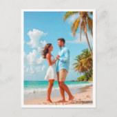 Tropical Beach Destination Verlobung Foto Postkarte (Vorderseite)
