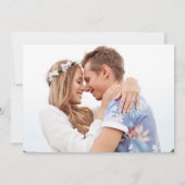 Tropical Beach Destination Wedding Photo Save The Date (Rückseite)