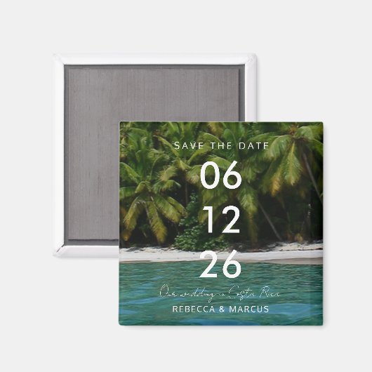 Tropical Beach Destination Wedding Save the Date Magnet (Vorderseite/Rückseite)