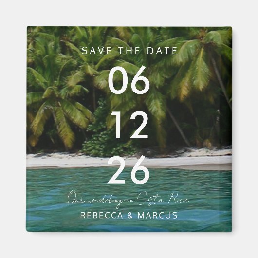 Tropical Beach Destination Wedding Save the Date Magnet (Vorne)