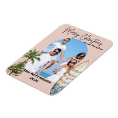 Tropical Beach Destination Weihnachtskarte Magnet (Linke Seite)