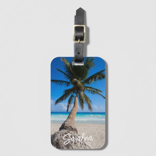 Tropical Beach Dream Personalized Gepäckanhänger (Vorderseite Vertikal)