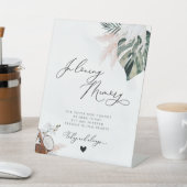 Tropical Beach Dusty Blue-Gedenkhochzeit Sockelschild (In SItu)