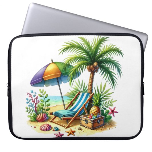Tropical Beach Electronics Bag Laptopschutzhülle (Vorderseite)