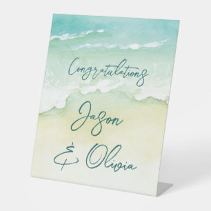 Tropical Beach Elegant Hochzeitsgratulation Sockelschild