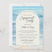 Tropical Beach Engagement Party | Ozeanwelle Einladung (Vorderseite)